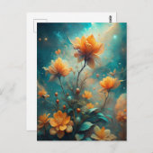 Pretty Orange Flowers Postkarte (Vorne/Hinten)