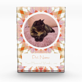 Pretty Orange Green Pet Cat Dog Memorial Keepsake Fotoblock