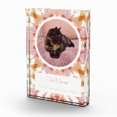 Pretty Orange Green Pet Cat Dog Memorial Keepsake Fotoblock (Rechts)