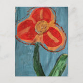 Pretty Orange Mixed Media Flower Postkarte (Vorderseite)