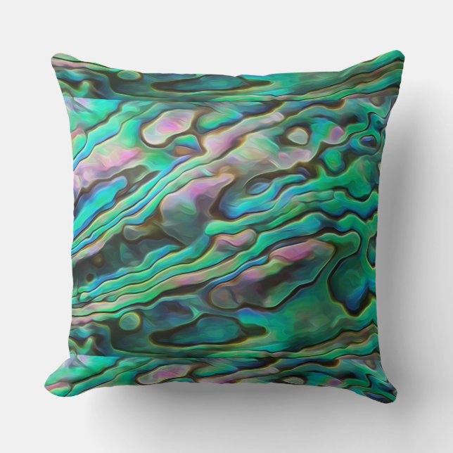 Pretty Painterly Paua Abalone Pillow Kissen (Vorderseite)