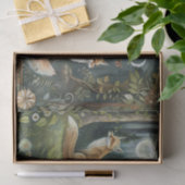 Pretty Pair of Foxes in the Forest Moonlight Seidenpapier (Geschenk)