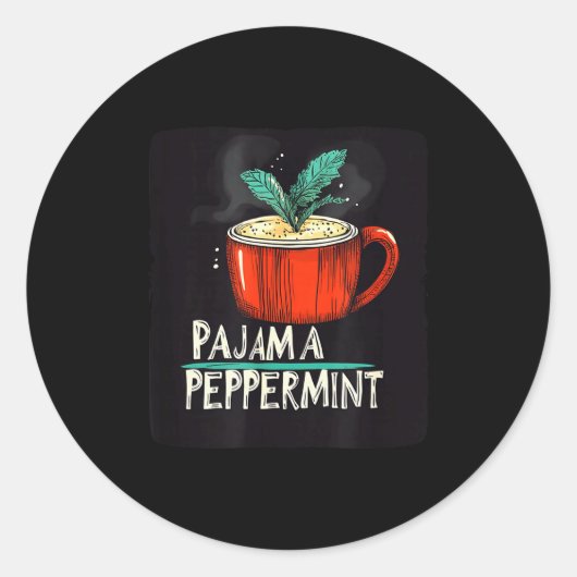 Pretty Pajamas And Peppermint Costume Runder Aufkleber (Vorderseite)