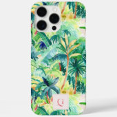 Pretty Palms Greenery | Anfangsmonogramm Case-Mate iPhone Hülle (Rückseite)