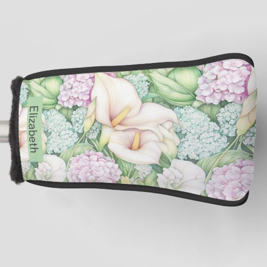 Pretty Pastel Calla Lily Personalized Golf Headcover (Vorderseite)