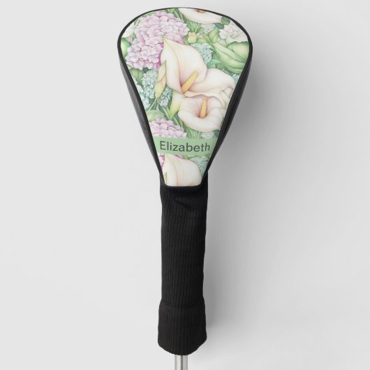Pretty Pastel Calla Lily Personalized Golf Headcover (Vorderseite)