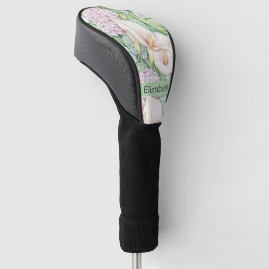 Pretty Pastel Calla Lily Personalized Golf Headcover (angewinkelt)
