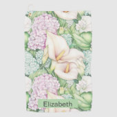 Pretty Pastel Calla Lily Personalized Golfhandtuch (Vorderseite)