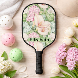 Pretty Pastel Calla Lily Personalized Pickleball Schläger