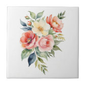 Pretty Pastel Floral Fliese (Vorderseite)