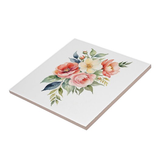 Pretty Pastel Floral Fliese (Seite)