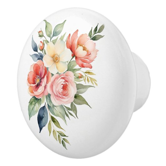 Pretty Pastel Floral Keramikknauf (Rechts)