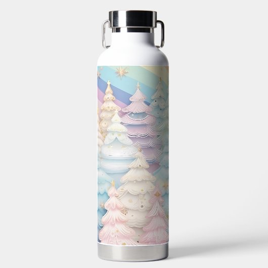 PRETTY PASTEL HOLIDAY CHRISTMAS TREES TRINKFLASCHE (Vorderseite)