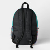 Pretty Pastel Holographic Rainbow Metallic Bedruckter Rucksack (Rückseite)