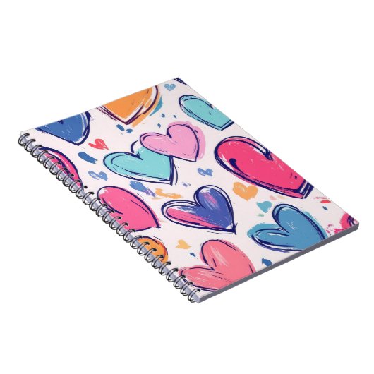 Pretty Pastel Love Hearts Valentines Notizblock (Rechte Seite)