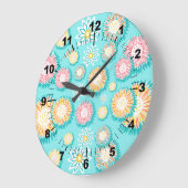 Pretty Pastel Pattern Unique Decorative Wall Große Wanduhr (Winkel)