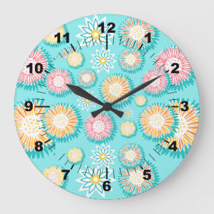 Pretty Pastel Pattern Unique Decorative Wall Große Wanduhr