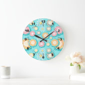 Pretty Pastel Pattern Unique Decorative Wall Große Wanduhr (Zuhause)