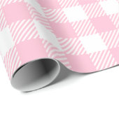 Pretty Pastel Pink And White Buffalo Plaid Geschenkpapier (Rolleneckpunkt)