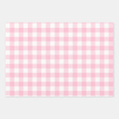 Pretty Pastel Pink And White Buffalo Plaid Geschenkpapier Set (Vorderseite 3)