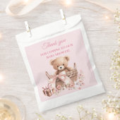 Pretty Pastel Pink Teddy Bear Baby Shower  Geschenktütchen (Ausgeschnitten)
