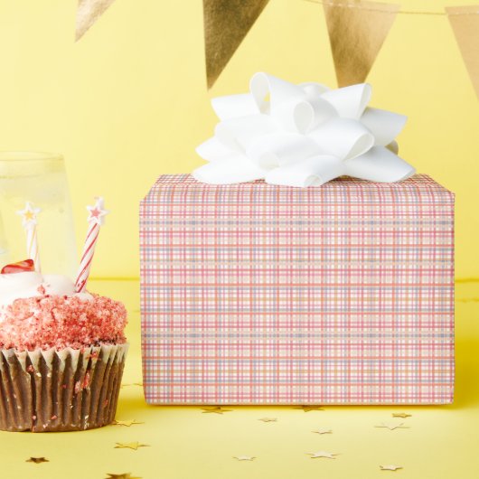 Pretty Pastel Plaid Geschenkpapier (Geburtstagsparty)