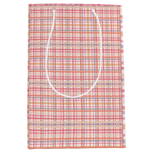 Pretty Pastel Plaid Mittlere Geschenktüte (Vorderseite)
