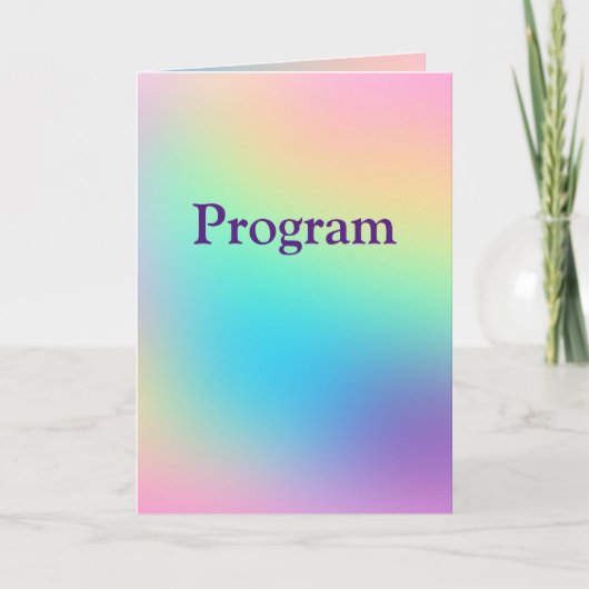 Pretty Pastel Rainbow Gradient Wedding Program Programm (Vorderseite)