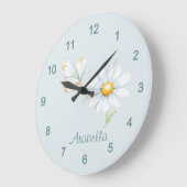 Pretty Pastel Watercolor Butterfly and Daisy Große Wanduhr (Winkel)