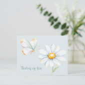 Pretty Pastel Watercolor Butterfly and Daisy Postkarte (Stehend Vorderseite)