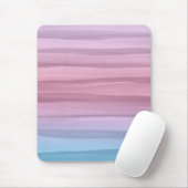 Pretty Pastel Watercolor Lines Pattern Mousepad (Mit Mouse)