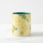 Pretty Pastel Yellow Floral Pattern, Tasse (Zentrum)