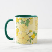 Pretty Pastel Yellow Floral Pattern, Tasse (Links)
