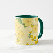 Pretty Pastel Yellow Floral Pattern, Tasse (VorderseiteRechts)