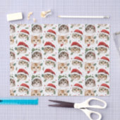 Pretty Pattern Christmas Cat Face Illustrations Seidenpapier (Handwerk)