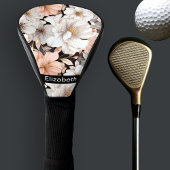 Pretty Peach and White Peony Personalized Golf Headcover