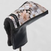 Pretty Peach and White Peony Personalized Golf Headcover (3/4 Vorderseite)