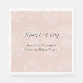 Pretty Peach Blush White Floral Faux Lace Wedding Serviette (Vorderseite)