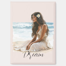 Pretty Peach Dolphin Dream Magnet