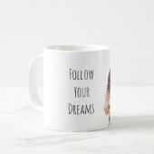 Pretty Peach Floral Dreams Brown Hair Lady Kaffeetasse (Vorderseite Links)