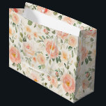 Pretty Peach Flowers Bridal Shower Große Geschenktüte<br><div class="desc">Pretty Peach Flowers Bridal Shower</div>