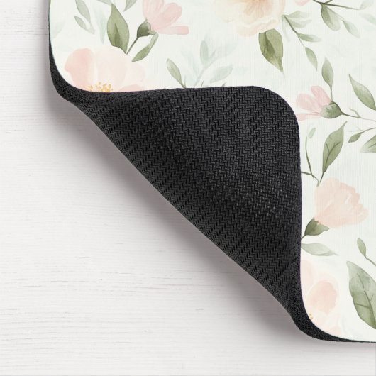 Pretty Peach Flowers Mousepad (Ecke)