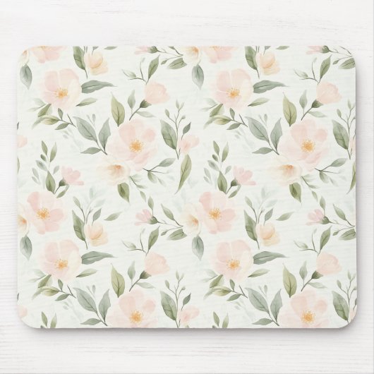 Pretty Peach Flowers Mousepad (Vorne)