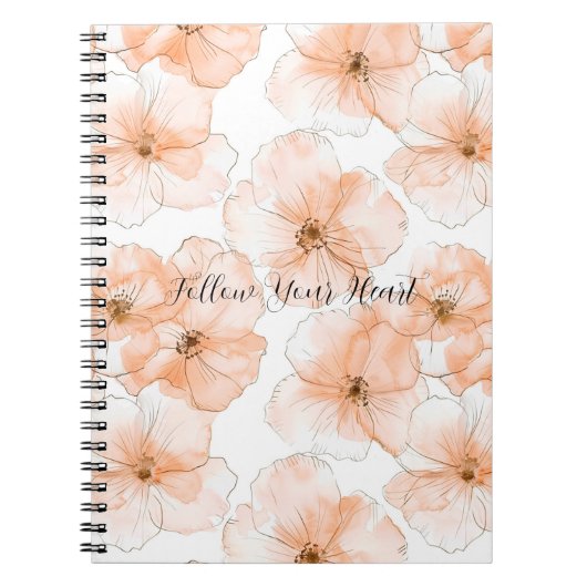 Pretty Peach Flowers Notizblock (Vorderseite)