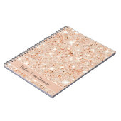 Pretty Peach Glitter Dreams Notizblock (Linke Seite)