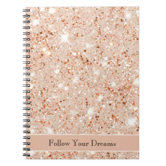 Pretty Peach Glitter Dreams Notizblock (Vorderseite)