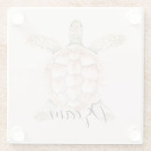 Pretty Peach Sea Turtle Dream Glasuntersetzer (Rückseite)