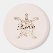 Pretty Peach Sea Turtle Dream Magnet (Vorne)