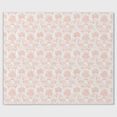 Pretty Peach White Floral Birthday Geschenkpapier (Flach)
