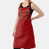Pretty Personalized Holly & Snowflakes Xmas Apron Schürze (InSitu)